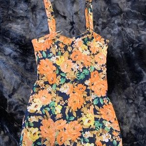 Mink pink floral bustier dress